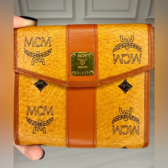 MCM Vintage Visetos Kisslock Wallet | Brown & Gold | Authentic - Picture 9 of 10